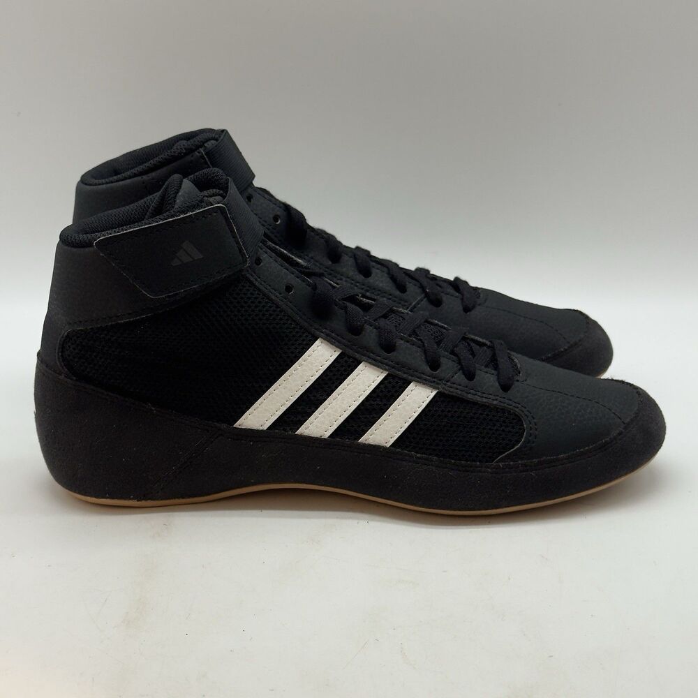 Adidas HVC 2 Wrestling Shoes Men's 7 Black White AQ3325 MMA Boxing Fight Boots